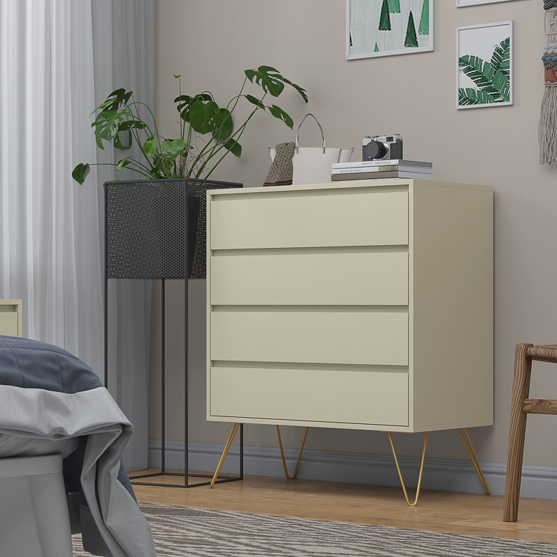 Aanika 76.5cm W 3 - Drawer Chest of Drawers, Cream