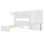 Lit plateforme multifonctionnel blanc avec rangement et bureau, lit simple moderne