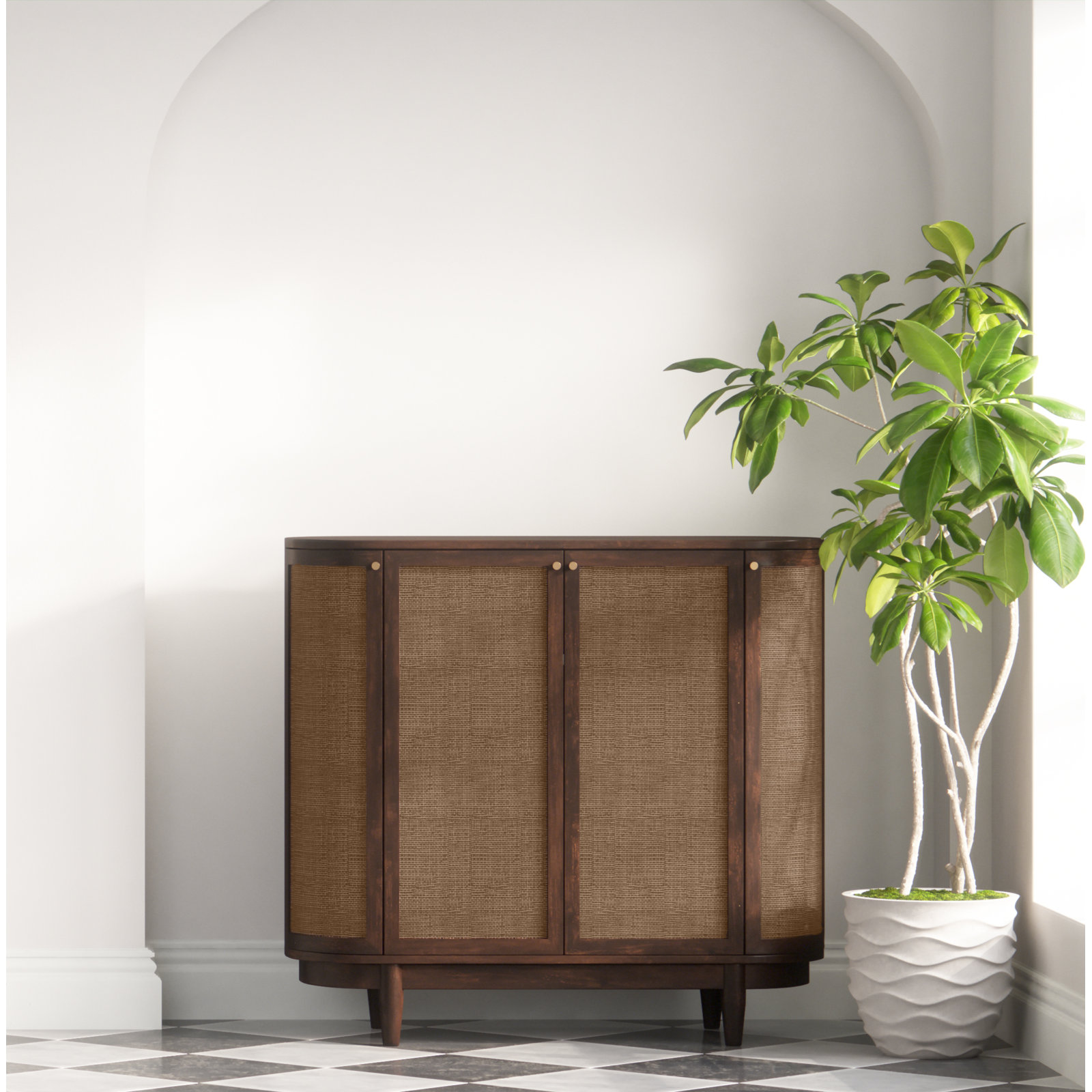 Salvatore Solid Wood Storage Cabinet, Brown