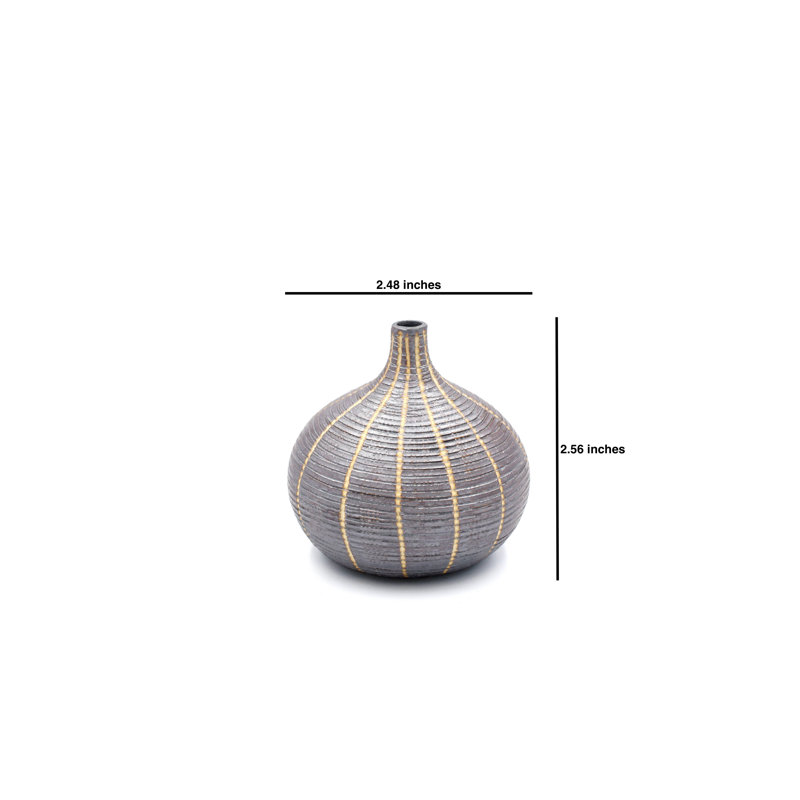 Vase de table Bartrum, Brun, H 2,6 po x l 2,5 po x P 2,5 po