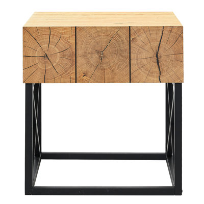 20.75" Wood Side Table with Drawers