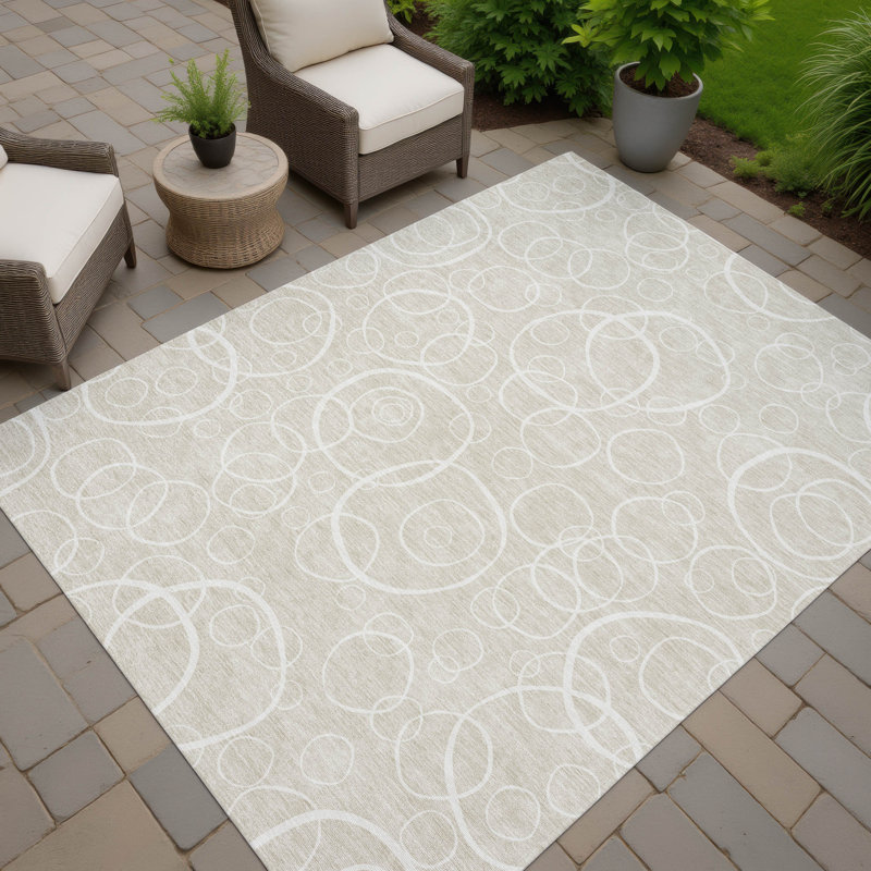 Machine Washable Indoor/Outdoor Orville ACN2407 Geometric Rug, Rectangle 3' x 5'