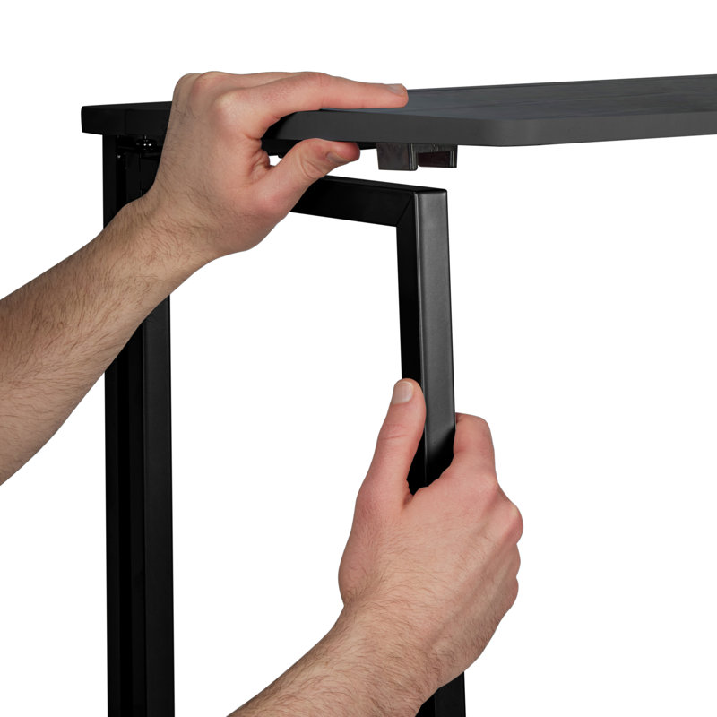 Bureau pliable Ebern Designs, Gris / noir