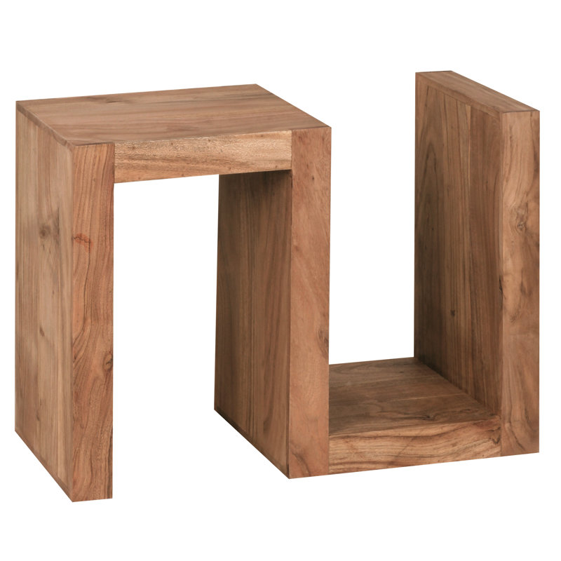 Leverett Solid Wood Pedestal End Table, Acacia