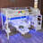 White Twin XL Loft Bed with Storage Stairs, Shelves Metal Frame USB LED-274661994-274661998