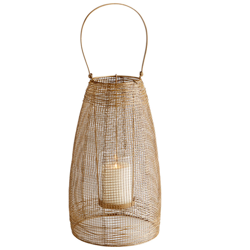 Gauze Lantern, 19" H x 8" W x 8" D, Graphite