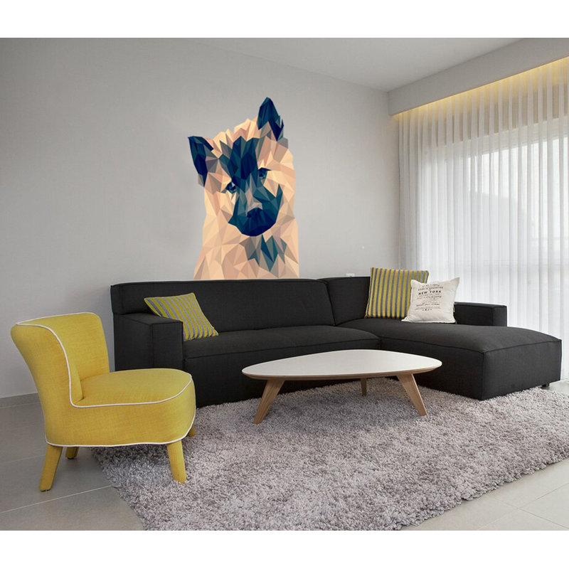 Adhésif décoratif chien polygonal, H 59 po x l 46 po