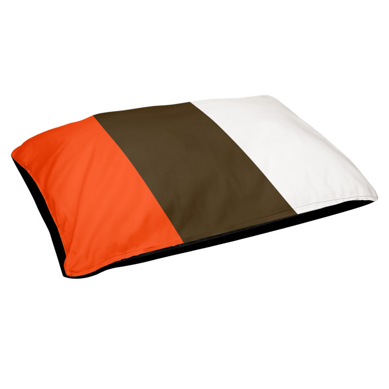 Coral Fleece Pet Bed, 50" L x 40" W, Brown Accent