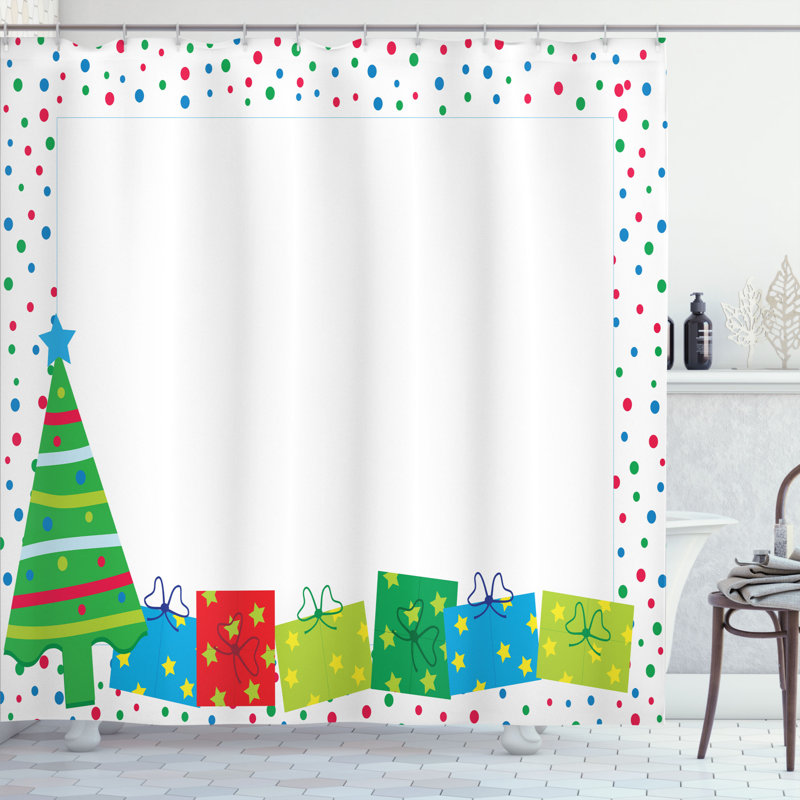 Shower Curtain with Hooks Included, 75" H x 69" W