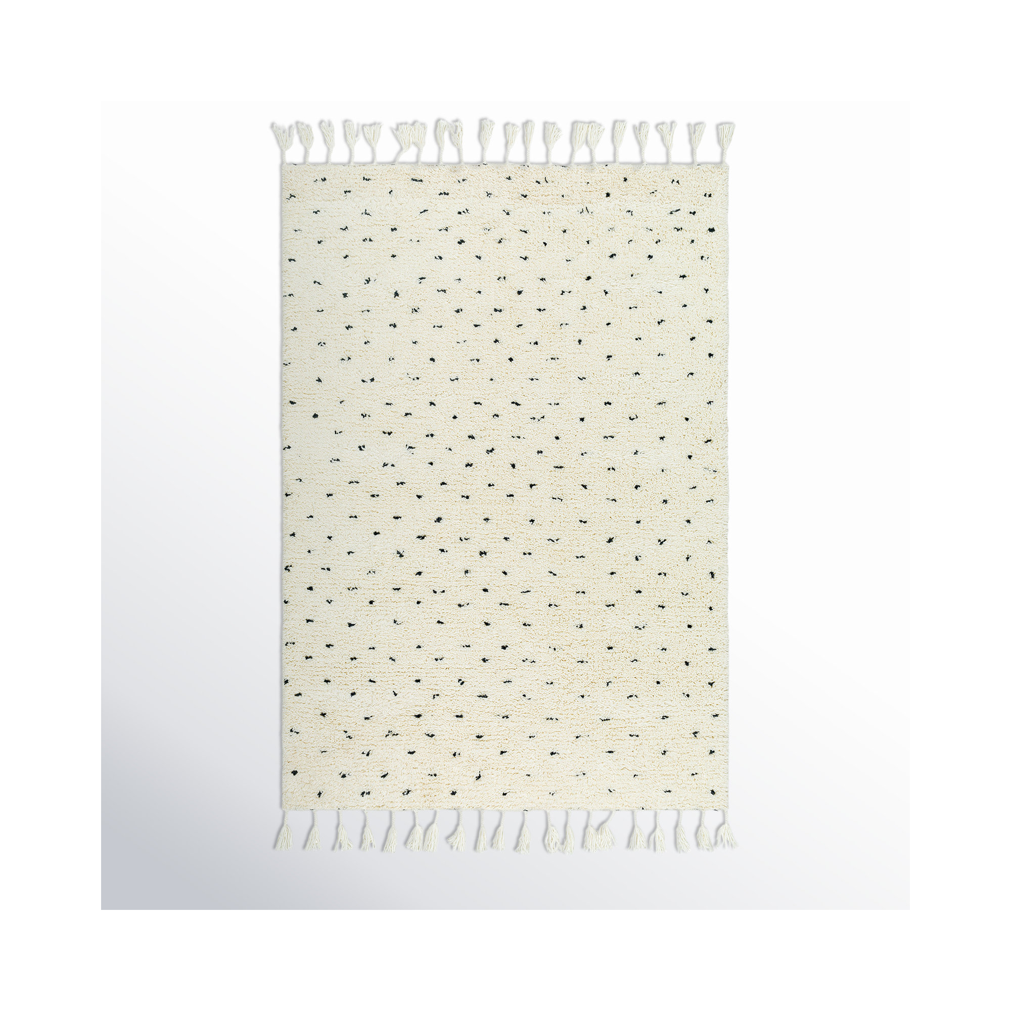 Kyra Handmade Wool White Rug, Rectangle 2' x 3'