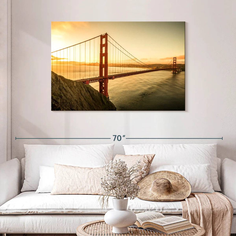 Majestic Golden Gate Sunrise, H 30 po x l 45 po