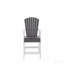 Ensemble de 2 chaises hautes Adirondack pour l'extérieur Hdpe, ensemble de 2 tabourets de bar avec dossier haut blanc et gris
