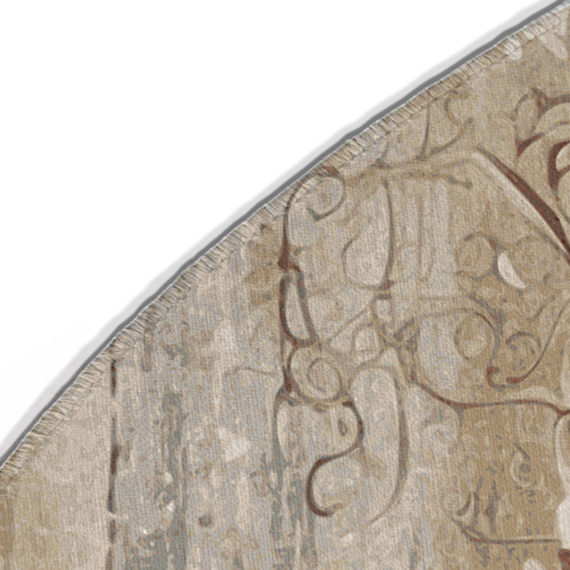 Satin Layers Indoor And Outdoor Area Rug, Round 5'
