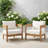 Lorene Outdoor Acacia Wood Club Chair with Cushions-613285730