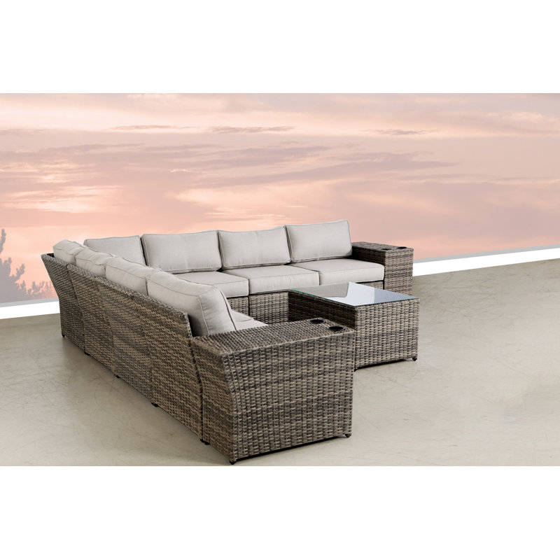Porto Wicker Fully Assembled 6 - Person Seating Group with Cushions