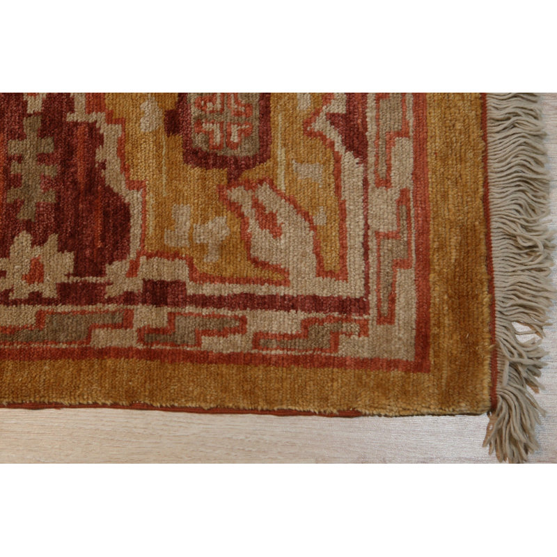 Hand Knotted Wool Geometric Area Rug