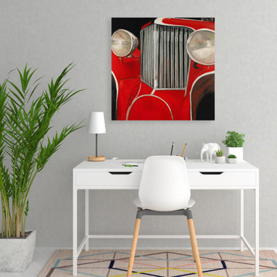 50s Car Closeup Canvas | Vintage Transportation Home Decor