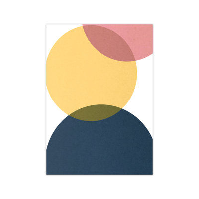 Blue Yellow Pink Pebbles Original - Print