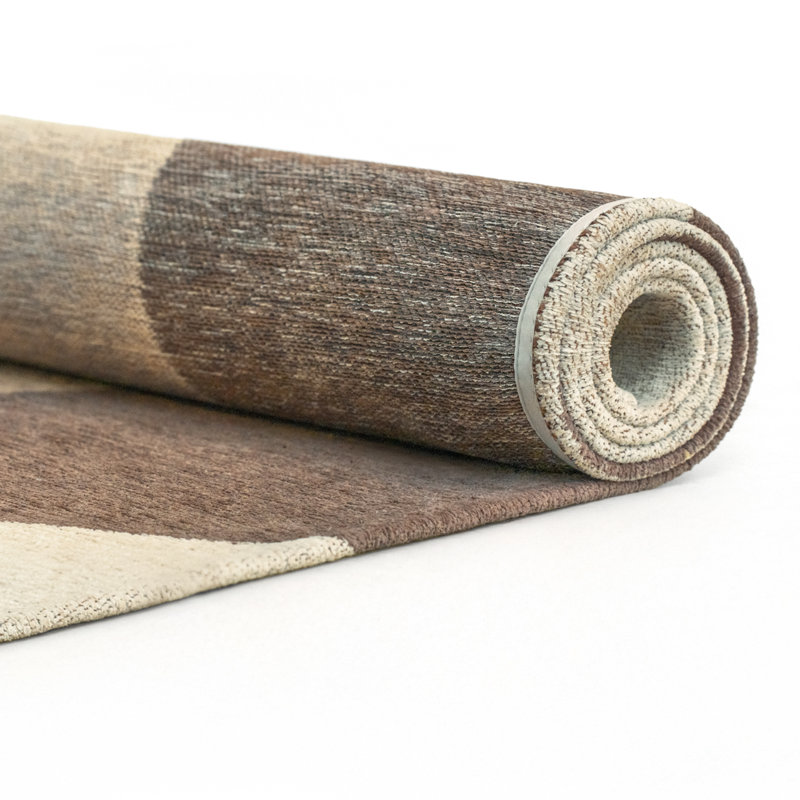 Jacquard Recycled P.E.T Brown Rug, Rectangle 100 x 140 cm