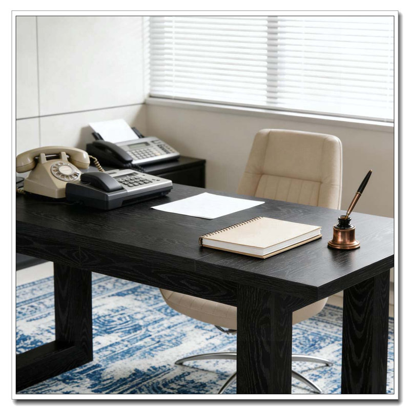 Bureau, bureau d'ordinateur, Noir