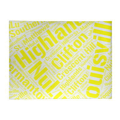 Tapis jaune barhood de à tissage plat rand cite city