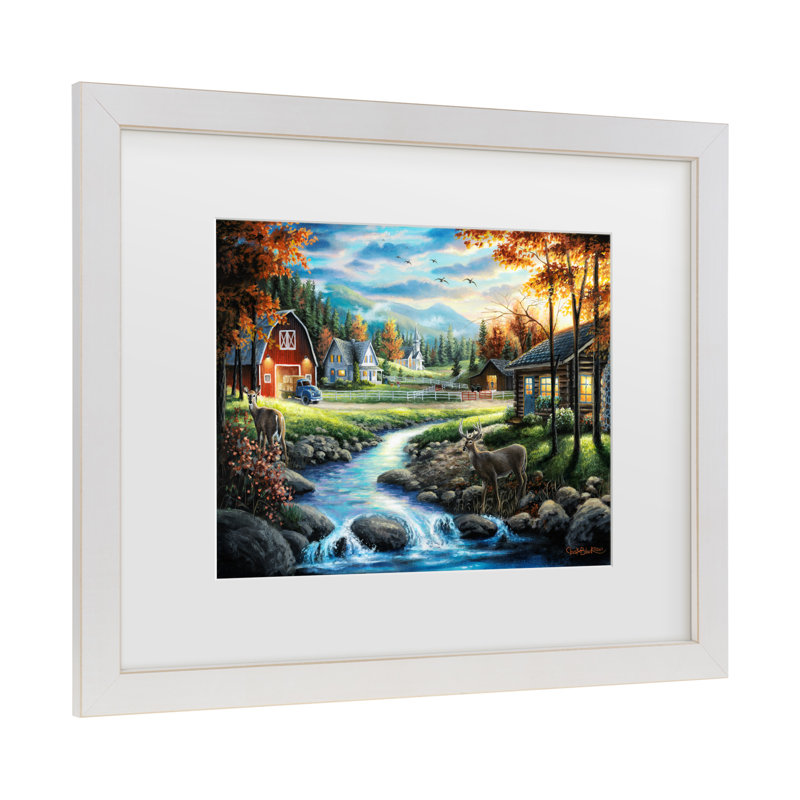" Country Living " by Chuck Black, White, 18" H x 22" W x 0.75" D