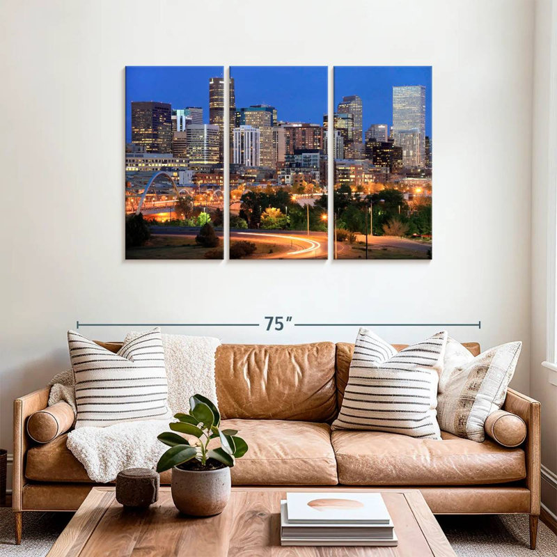 Syd Denver Skyline At Night, 36" H x 57" W