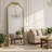 Arched Antique Ornate Gold Full Length Floor Mirror /Free Standing,71x30 inch