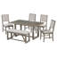Ensemble de 6 tables de salle à manger 6 pièces pour table de cuisine en bois de 6 po et 4 chaises avec base en tréteaux-130154976-130154979-130154980