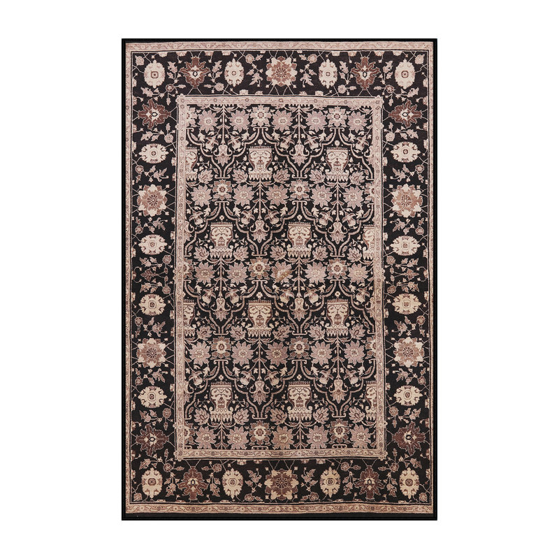 Tapis oriental noir Karnig, Tapis de couloir 2 pi x 5 pi