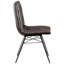 Chaises de salle à manger de style Mid-Century moderne brun (4) - dossier, pieds en bronze (tapissier) (de 4) moderne, bouton, appui-pieds