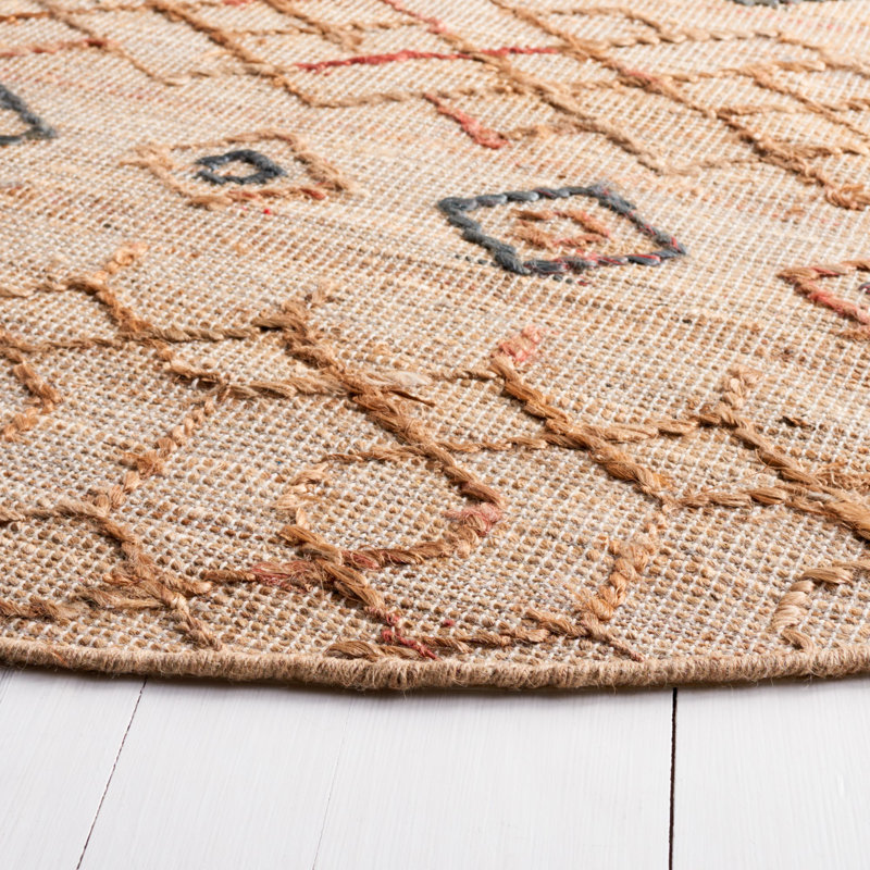 Tapis naturel / rouille Natural Fibre 402, Rond 6 pi