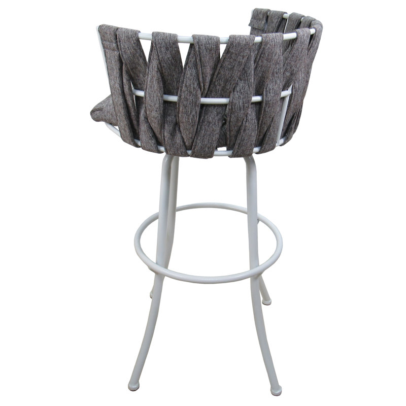 Comptoir, bar et tabouret très grand Leavittsburg, Tabouret de comptoir (siège d'une hauteur de 26 p, Gris, Blanc
