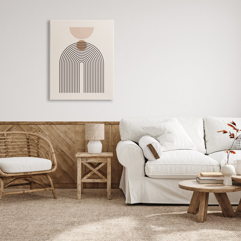 Boho, crème, formes sur bois, impression, H 40 po x l 30 po x P 1,5 po