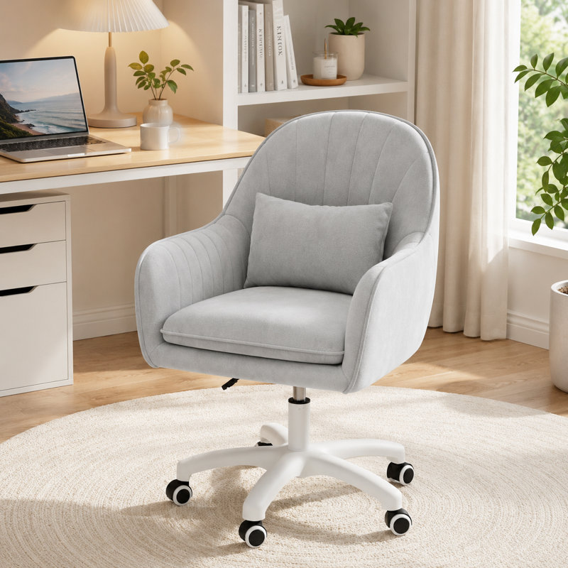 Velvet Office Chair, Grey