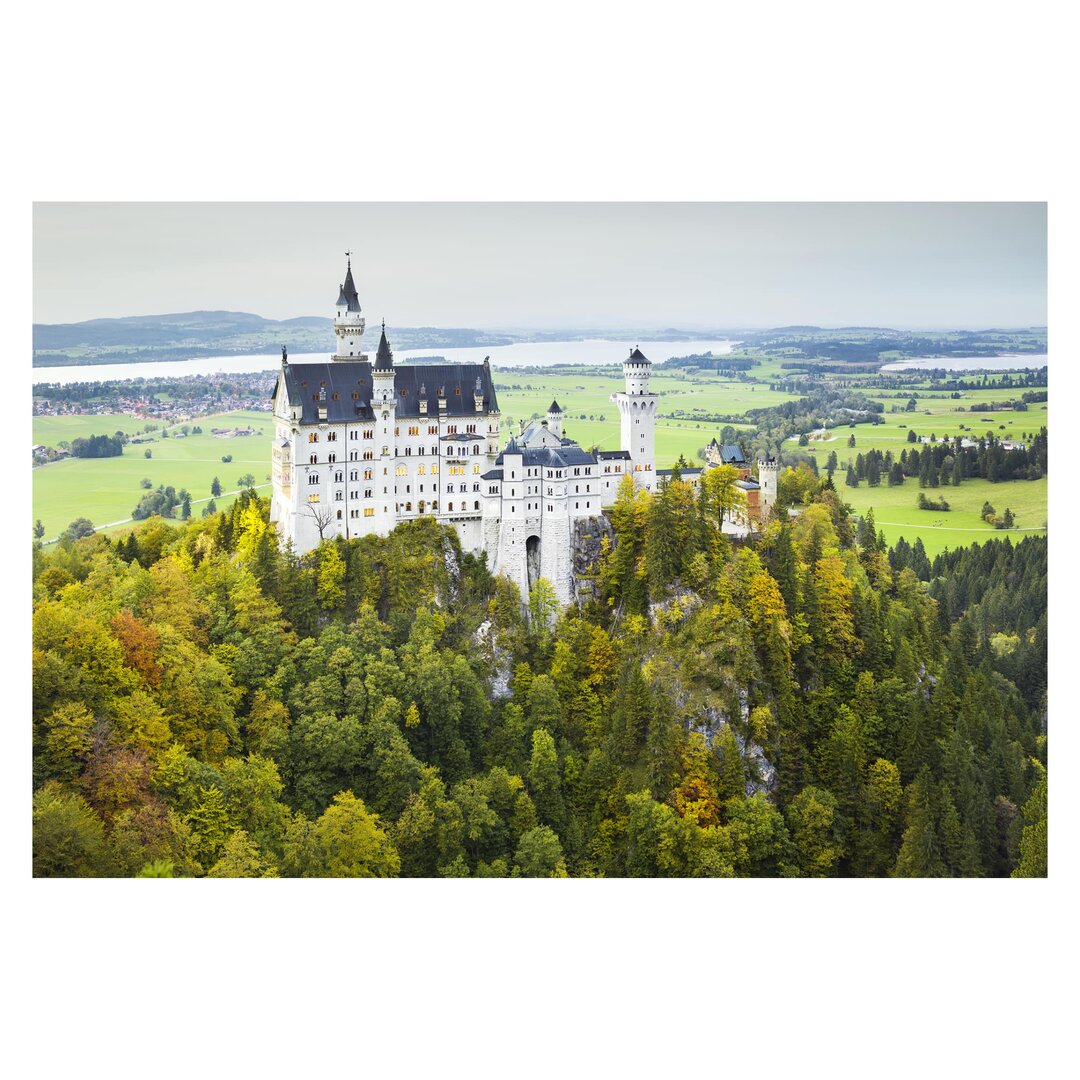 Strukturierte Fototapete Neuschwanstein Schlosspanorama 1,9 m x 288 cm