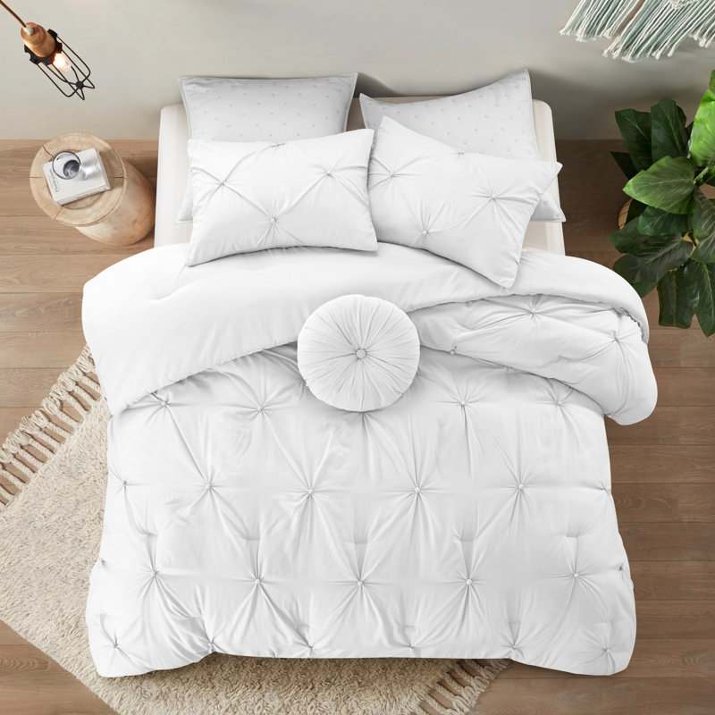  Comforter Set, Twin XL Comforter + 4 Additional Pieces, White