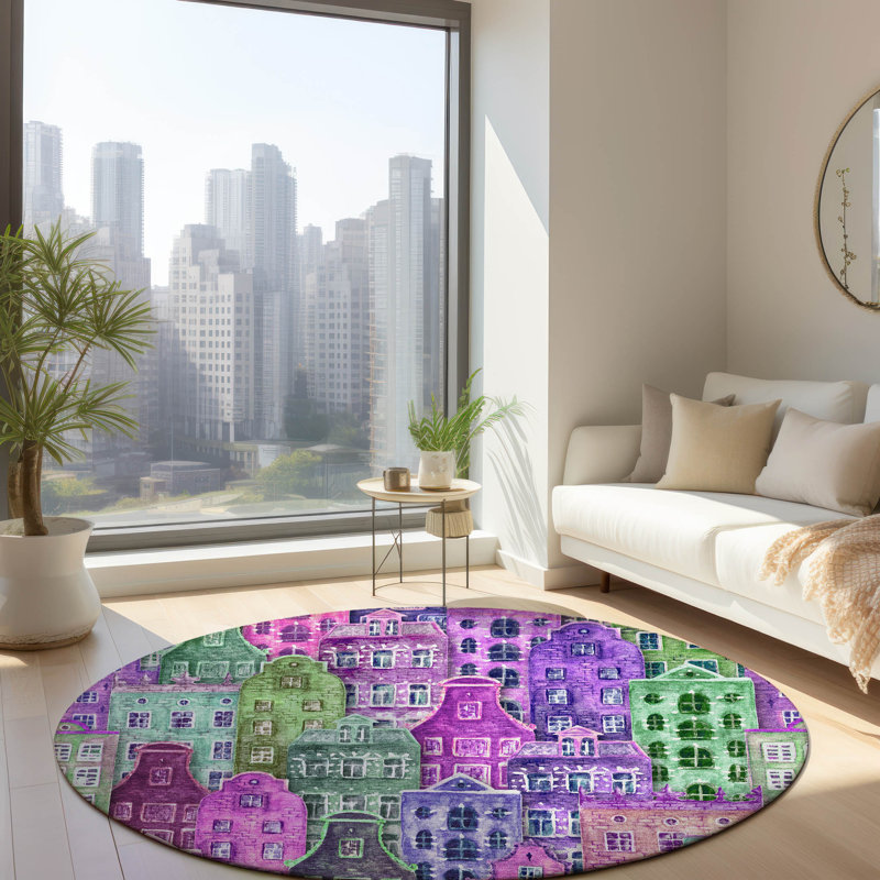 Altair Abstract Indoor / Outdoor Rug, Round 8'