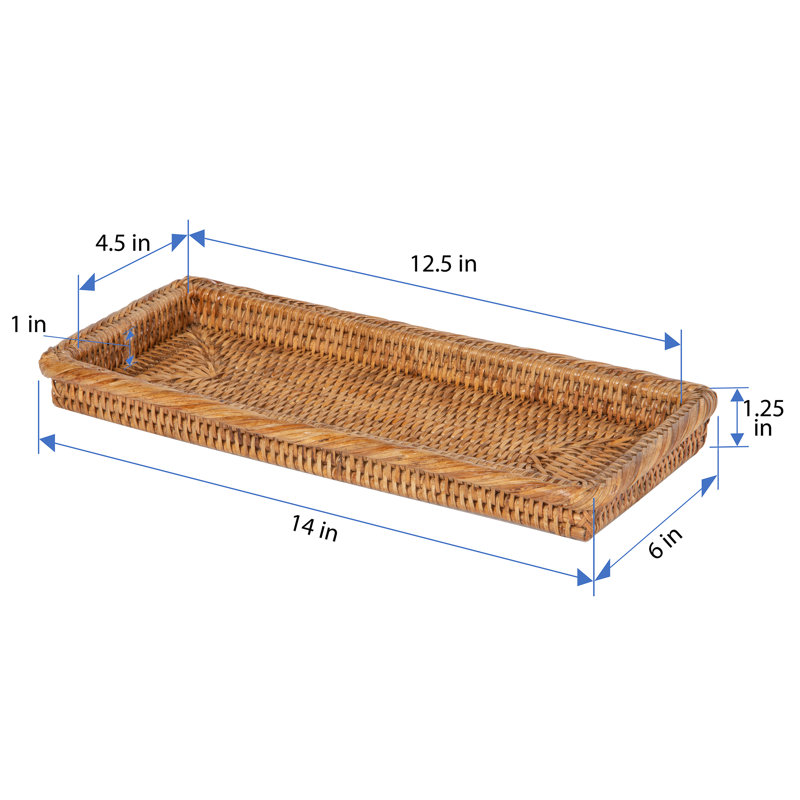 Plateau de comptoir pour salle de bain, parfum et vanité La Jolla, Naturel