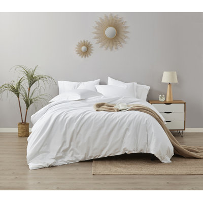 Ensemble de housse de couette en coton blanc standard 3 pièces