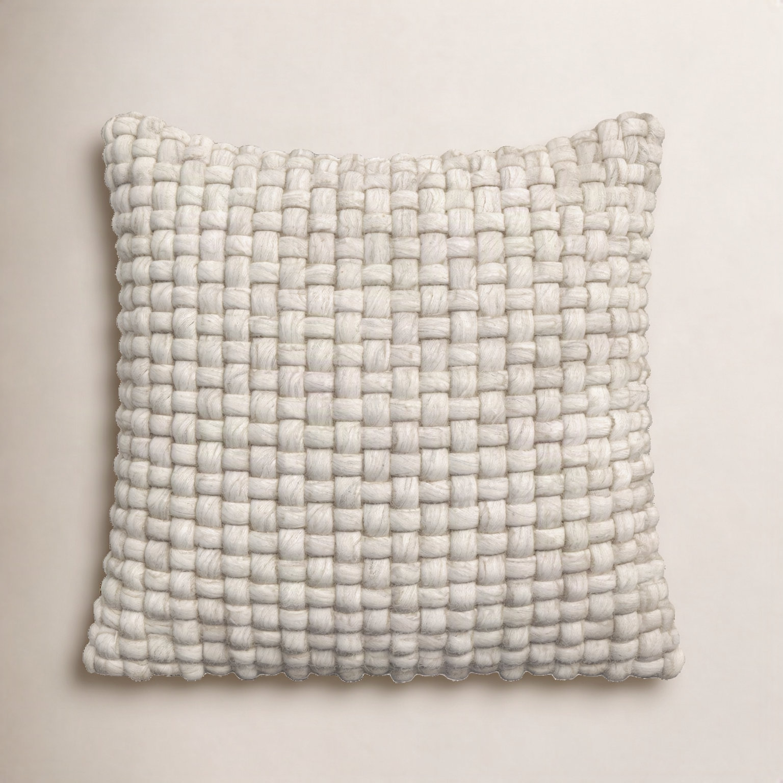 Belel Wool Pillow Cover, Beige, 22" x 22", Pillow Cover Only - No Insert