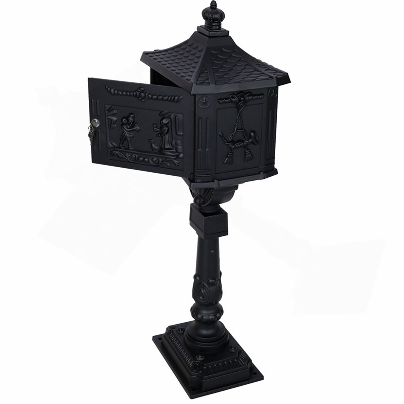 Cast Aluminum Mail Box,Postal Box , Mailbox Color Black