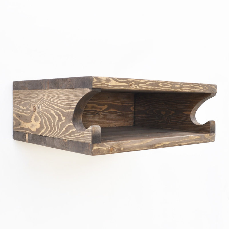 Tablette décorative en bois d'épinette Kinsey, Noyer