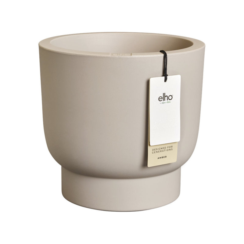 Elho Amber Grail, 45cm H x 47cm W x 47cm D, Cream