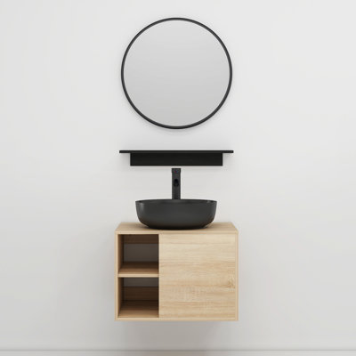 Bitha 24'' Single Bathroom Vanity with Resin Top with Mirror