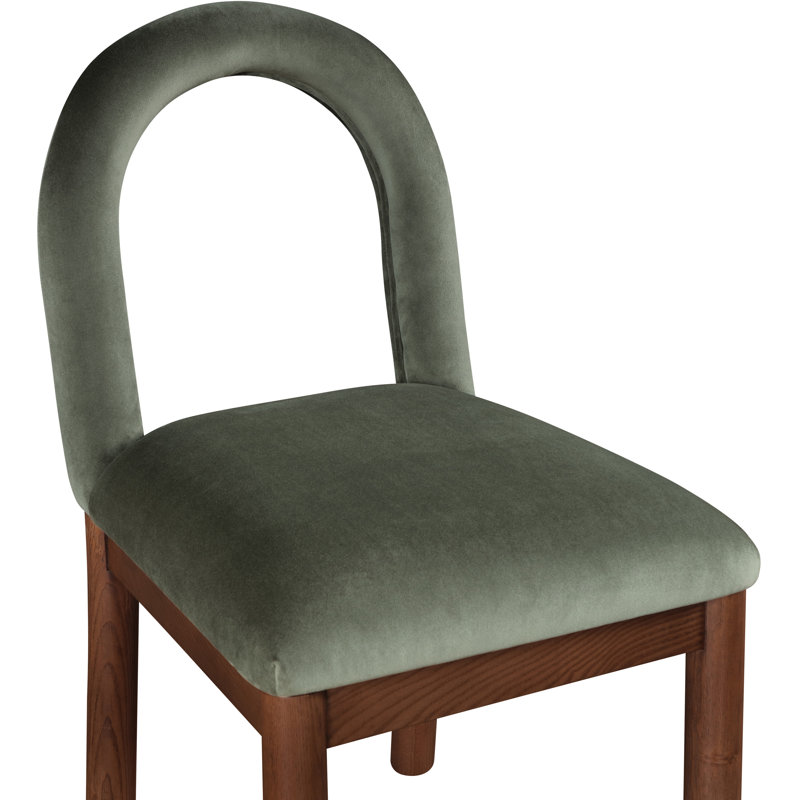 Chaise Macleod, Velours vert, Brun