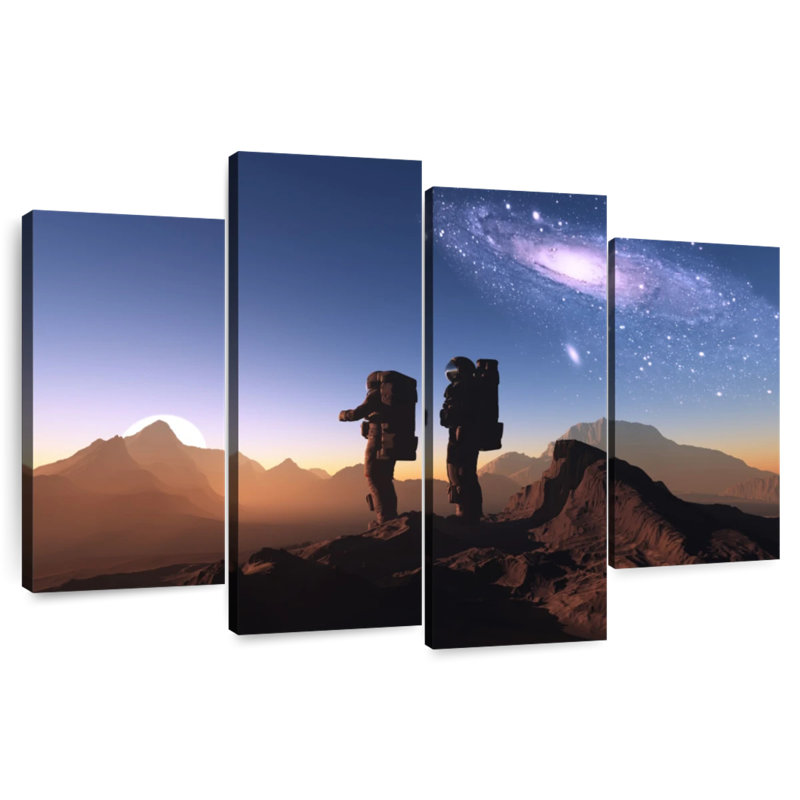 Oberle Astronaut On Planet Surface, 32'' H x 52'' W