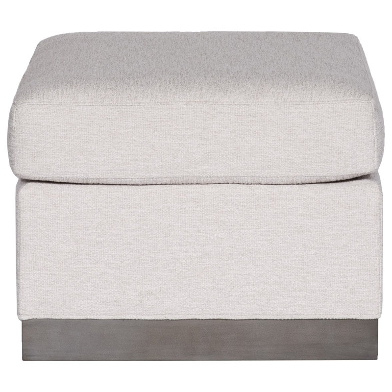 Ferrin Plinth Base Ottoman, Impala Linen, Dove Gray