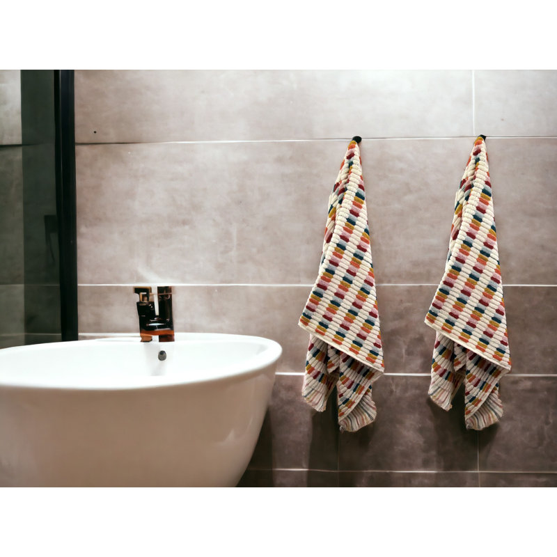 Home Shaggy Ribbed, 100% Cotton, Soft Luxury Absorbent Bath Towel Set, 6 Piece Set: 2 Bath Towels, 2 Hand Towels, 2 Washcloths