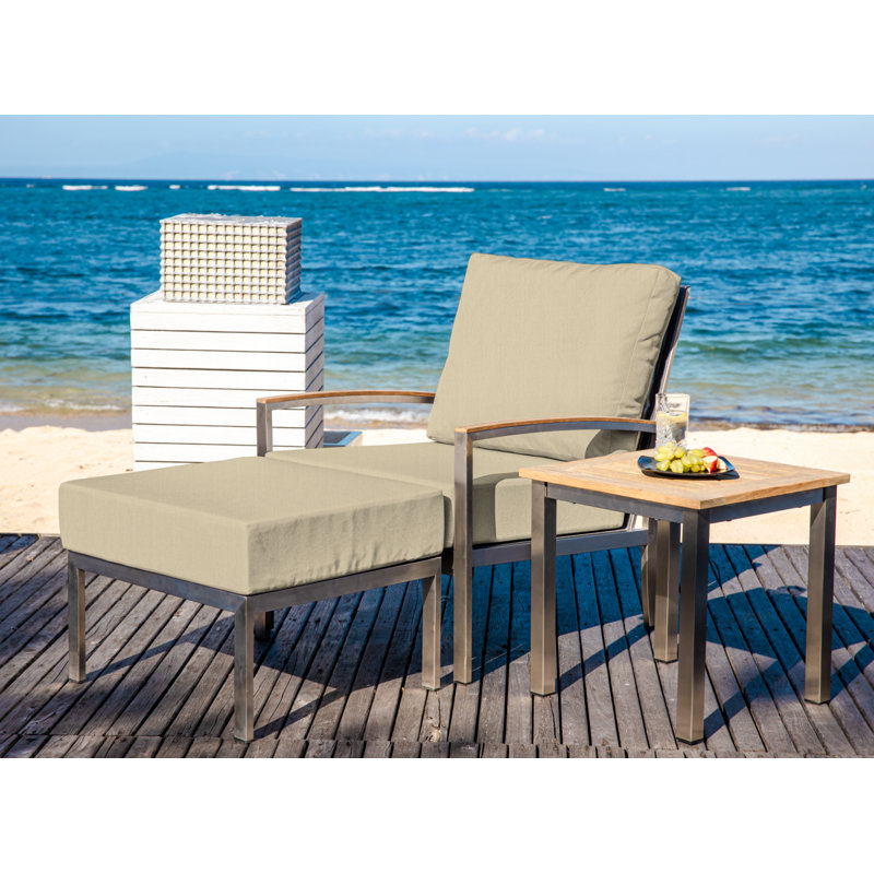 Avanti Stainless Steel Sling Outdoor Ottoman, Spectrum Sand
